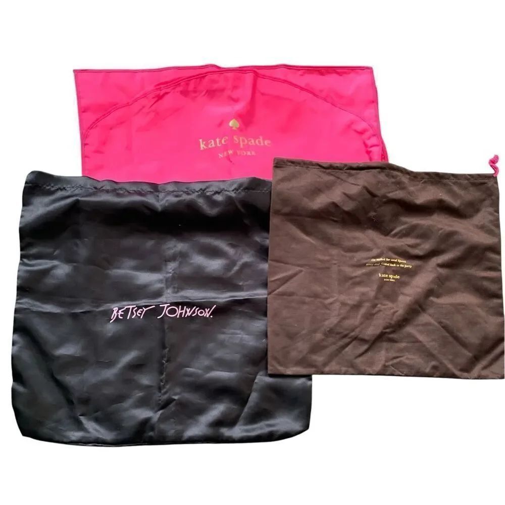 NEW KATE SPATE Garment Bag BETSEY JOHNSON Dust Cover purse shoe TRAVEL LOT pink